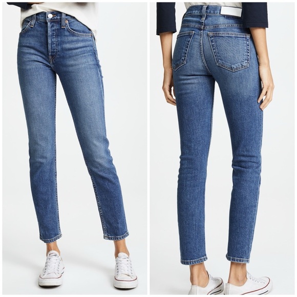 RE/DONE High Rise Comfort Stretch Ankle Crop Mid 70s - Picture 1 of 13